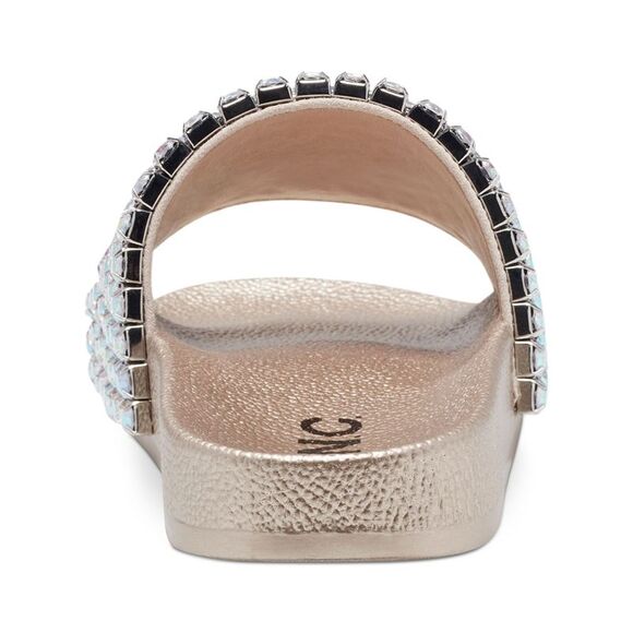 INC Womens Gold Embellished Comfort Peymin Round Toe Slip On Slide Sandals 5 M - Picture 2 of 4